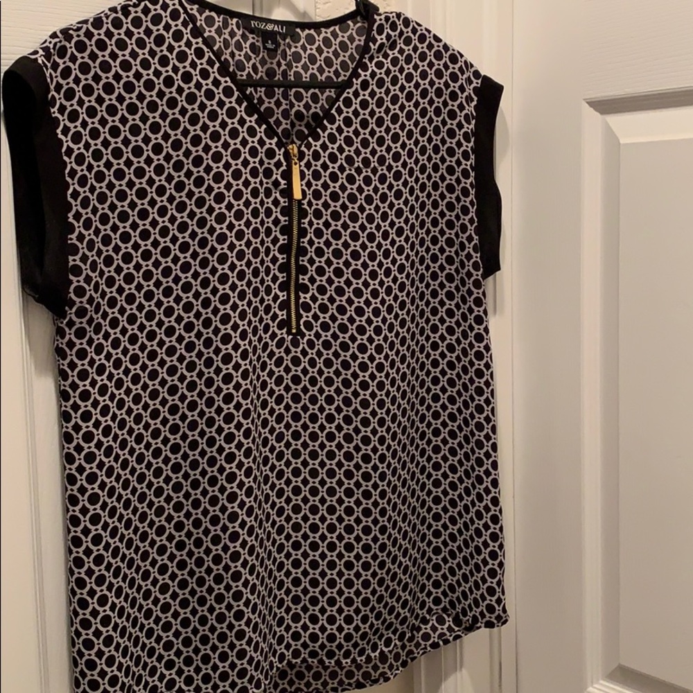 Blue and white blouse